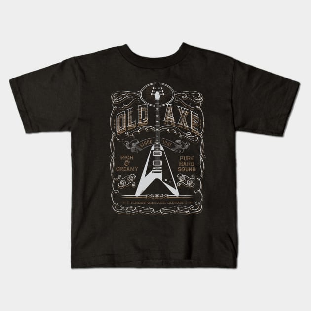 Old Axe Flying V Kids T-Shirt by mrspaceman